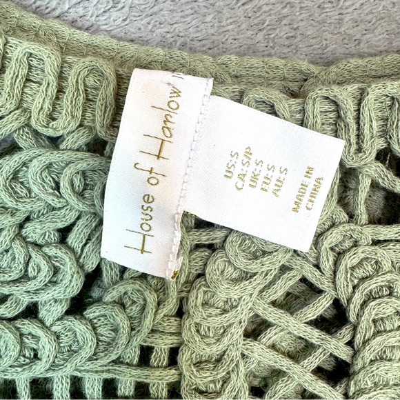 House of Harlow 1960 Sage Crochet Crop Top Cardigan 100% Cotton - Picture 12 of 15